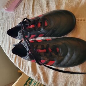 Adidas Kids Black and Pink soccer Shoes